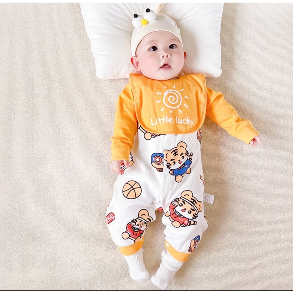 Body thú+yếm cho bé Habi Fashion bộ body liền thân cho bé HB036 3-13kg