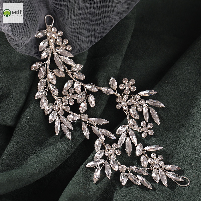 Kẹp tóc kiểu chiếc lá đính đá dễ thương dành cho nữ