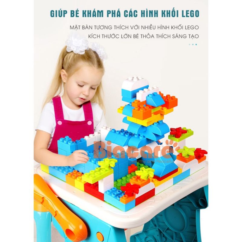 Bảng vẽ trẻ em 2 mặt có tính từ kết hợp bàn lego đa năng cho bé (tặng ghế ngồi+ bộ lego)