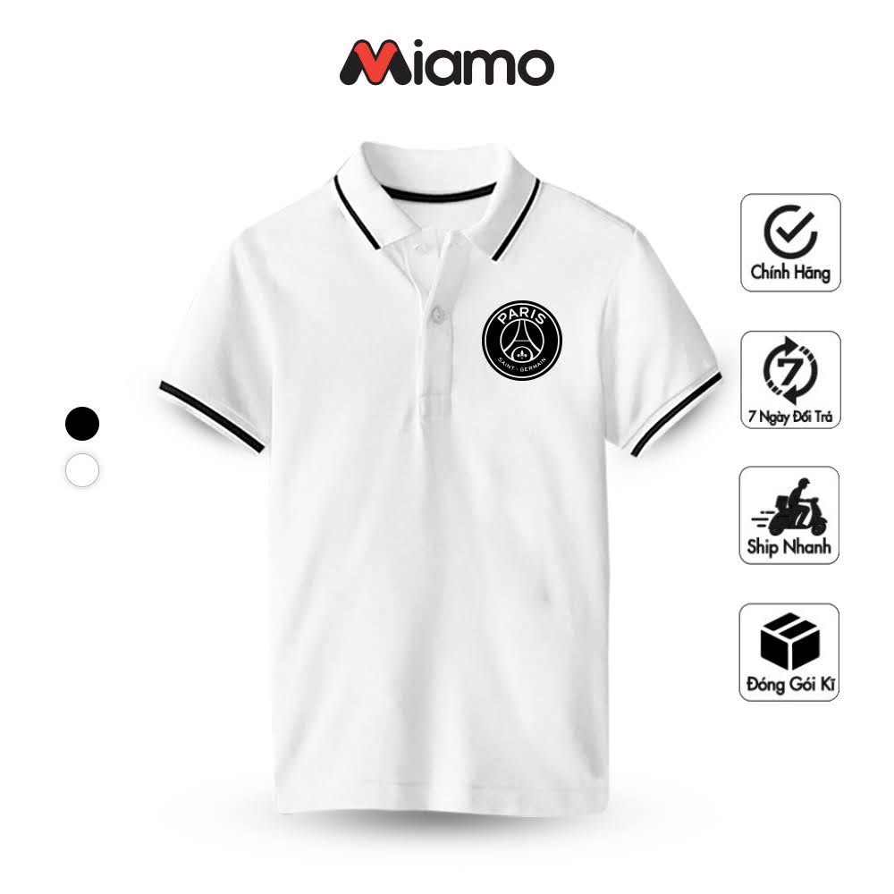 Áo thun polo unisex Miamo câu lạc bộ paris_saint basic phom ôm thoải mái, vải ko nhăn xù dành cho nam nữ MO4