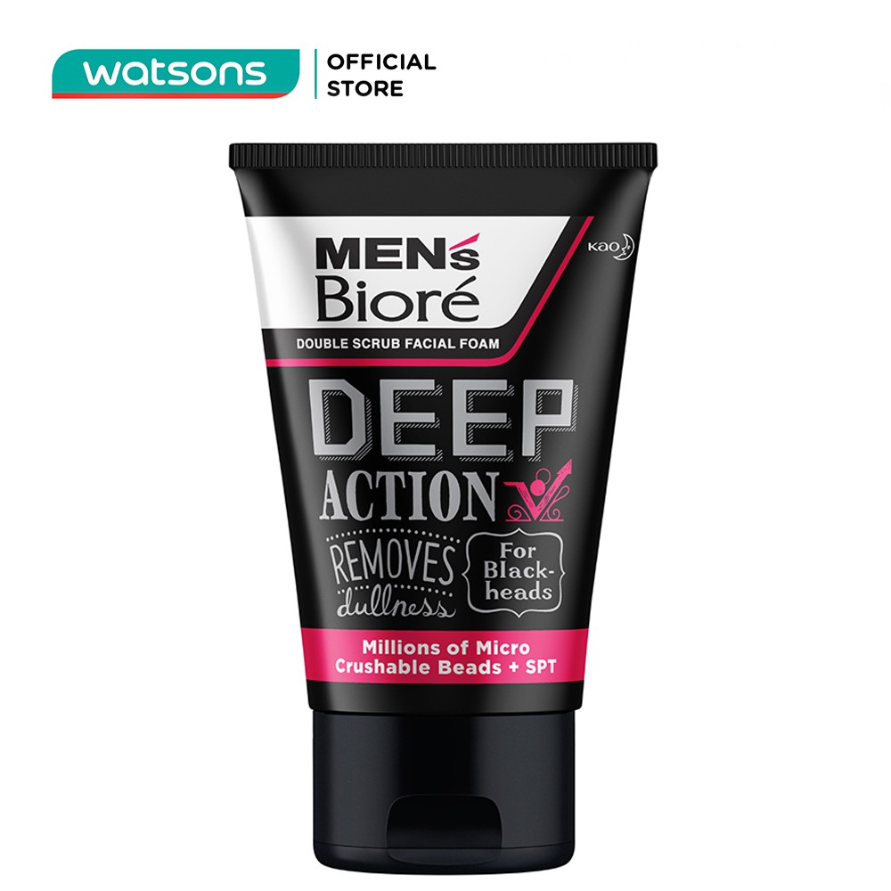 Sữa Rửa Mặt MEN's Bioré Facial Foam Deep Action Sạch Sâu 100g
