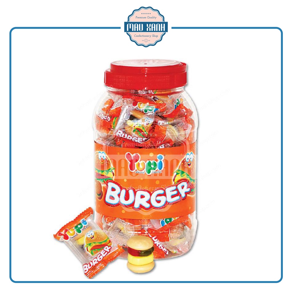 Kẹo Dẻo Hamburger Yupi Hương Trái Cây (Hũ 36 viên)