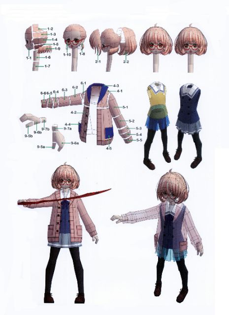 Mô hình giấy anime girl Kuriyama Mirai