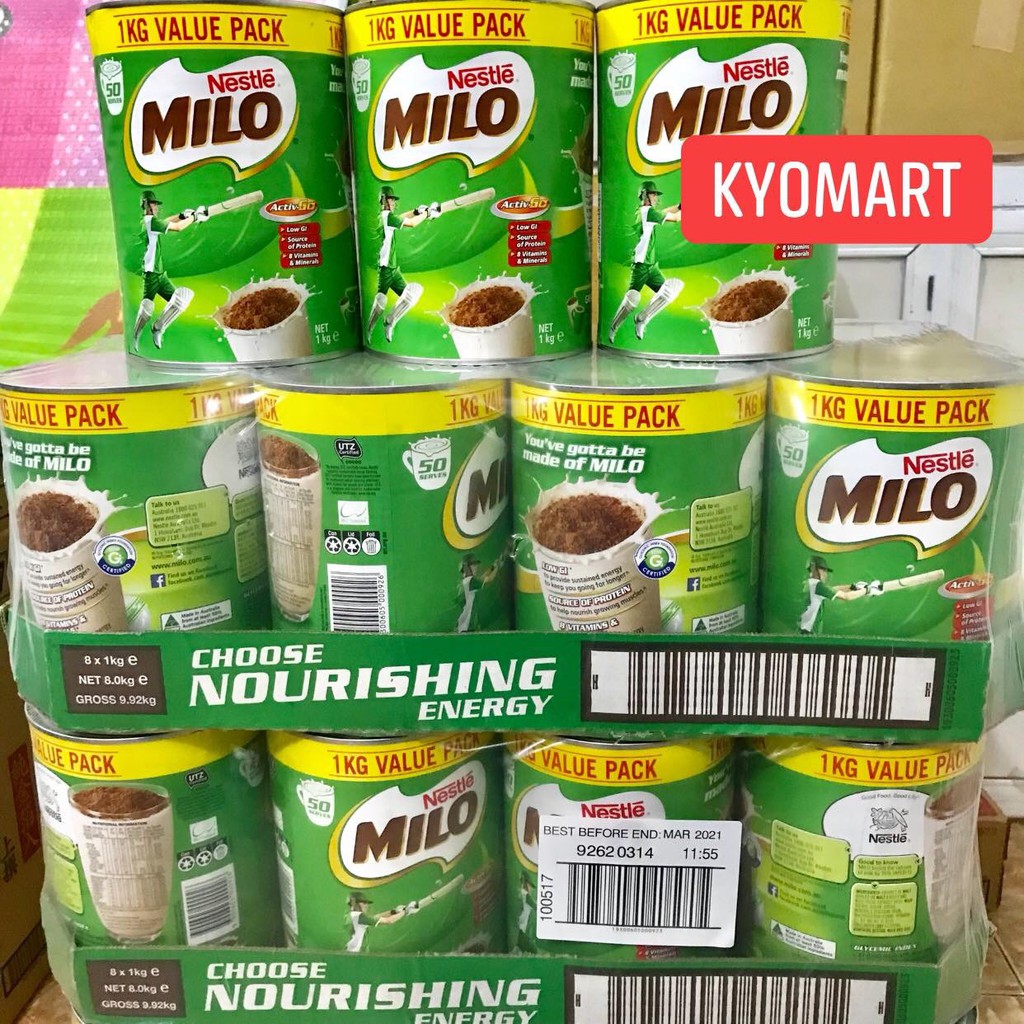 Sữa Nestle Milo Úc 1kg (Hộp thiếc) date mới 2021