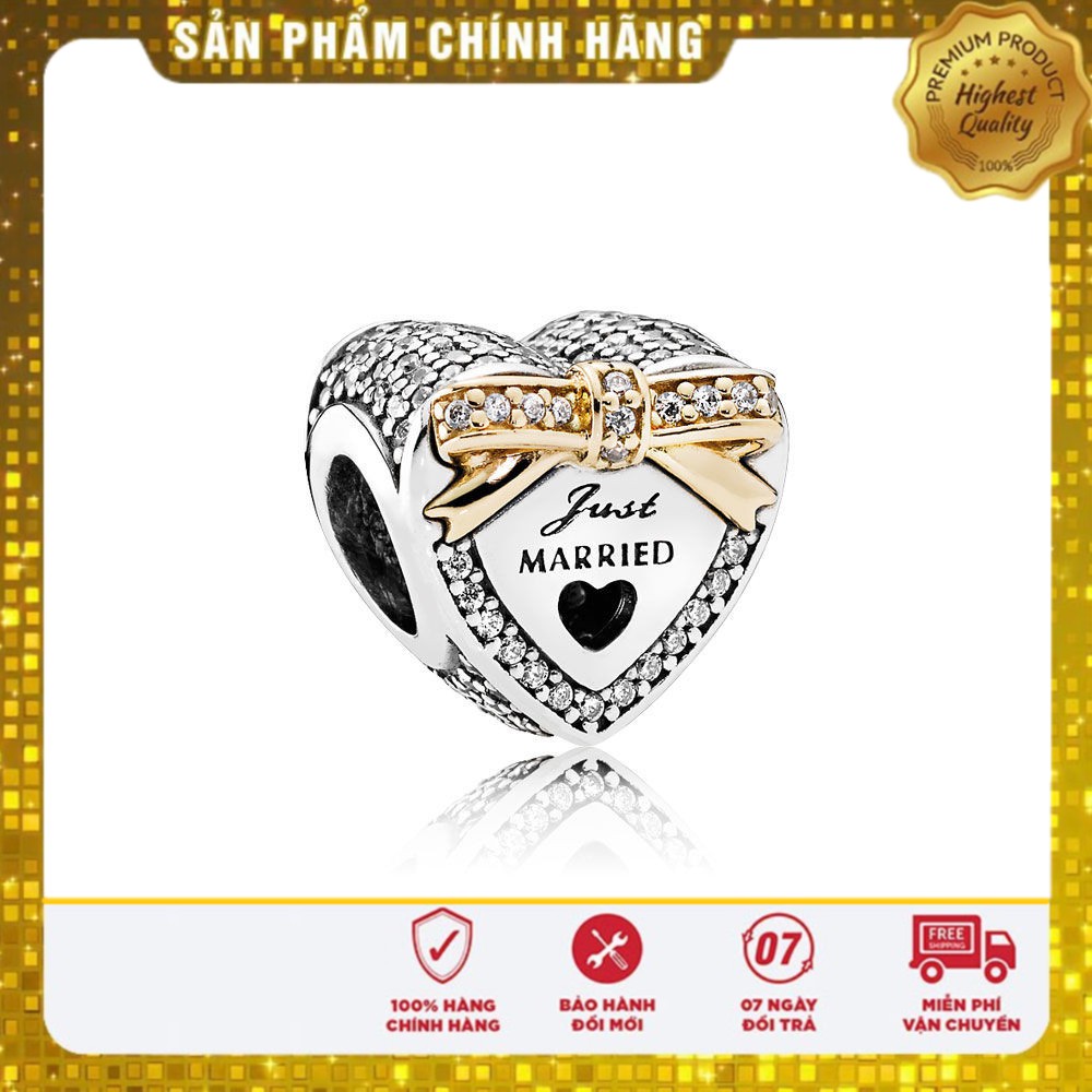 Charm bạc 925 cao cấp, hàng chuẩn bạc - Charm Wedding Day Heart thích