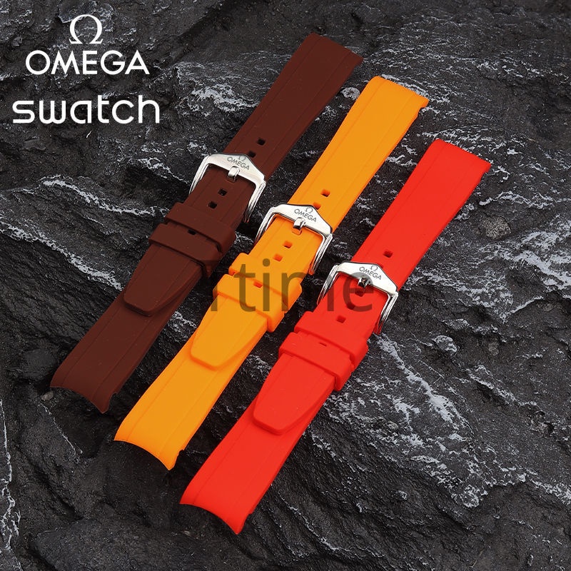 Dây Đeo Tay Bằng Silicone 20mm Chống Nước Cho Đồng Hồ Swatch Moonwatch X Omega