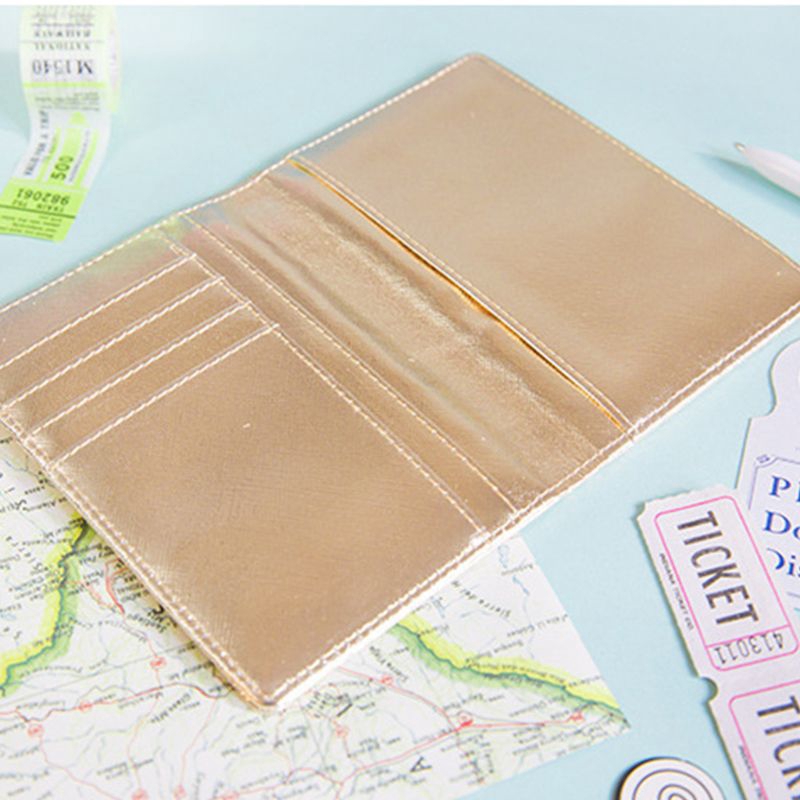 timetogether*Hologram Embroideried Travel Passport ID Card Cover Holder Case Protector Organizer