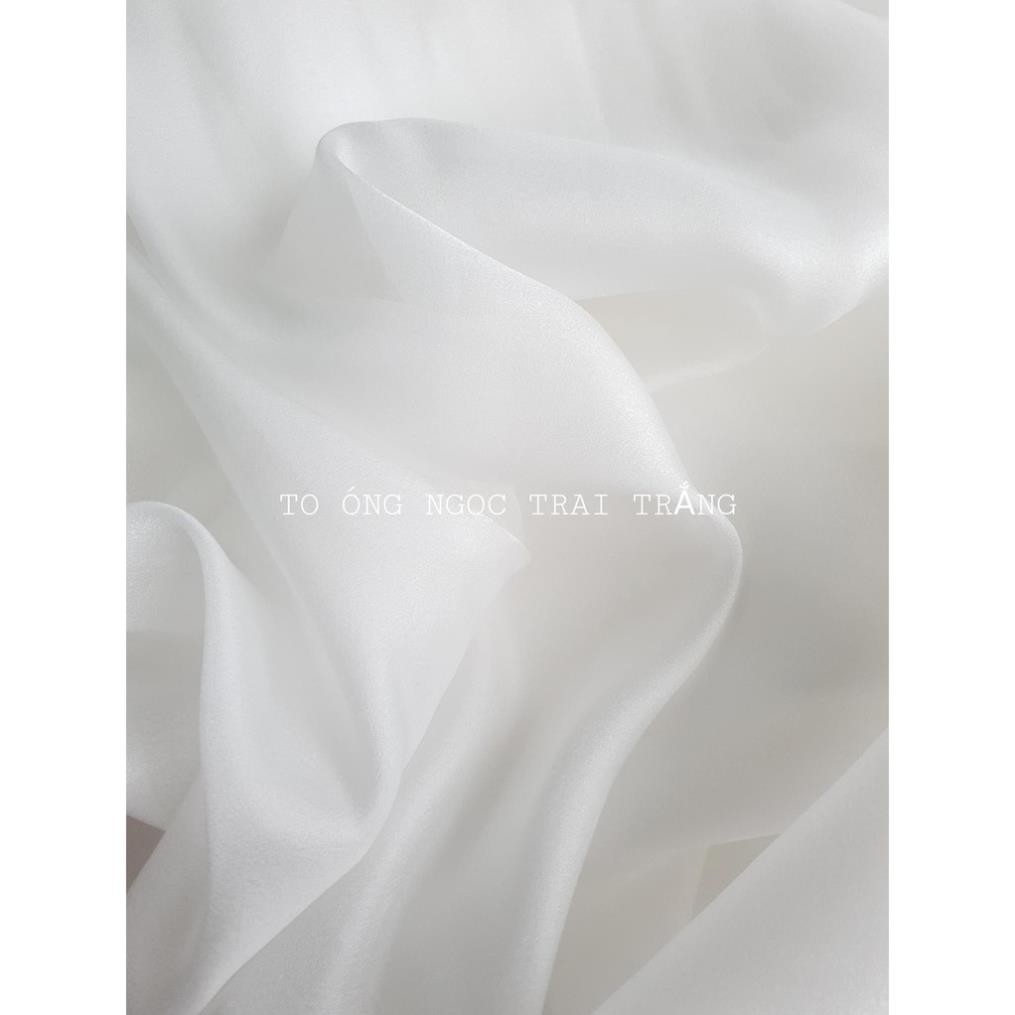 Vải voan tơ/ tơ óng trắng khổ 1m5 may váy, làm rèm, phông nền background sinh nhật *