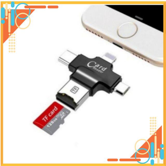 Đầu đọc thẻ đa năng 4in1 OTG, USB, TYPE - C, IOS siêu nhanh