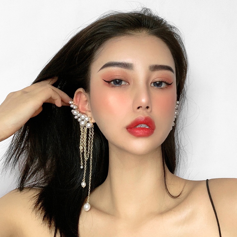 Bông Tai Ngọc Trai Thời Trang Kiểu Bất Đối Xứng Cho Nữ