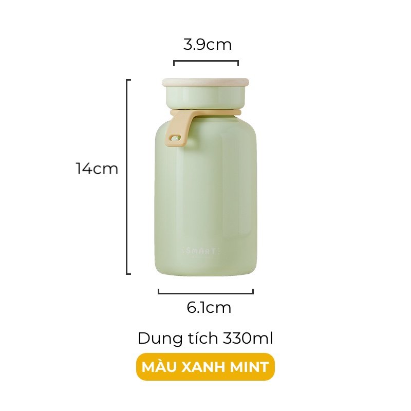 Bình giữ nhiệt mini 330ml phong cách Hàn Quốc màu pastel dễ thương SY3006