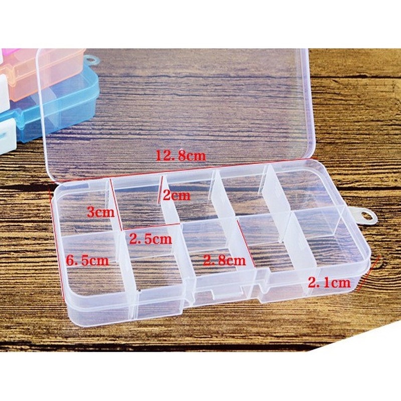 Hộp nhựa PP trong suốt 10 ngăn chứa đồ tiện lợi 211014