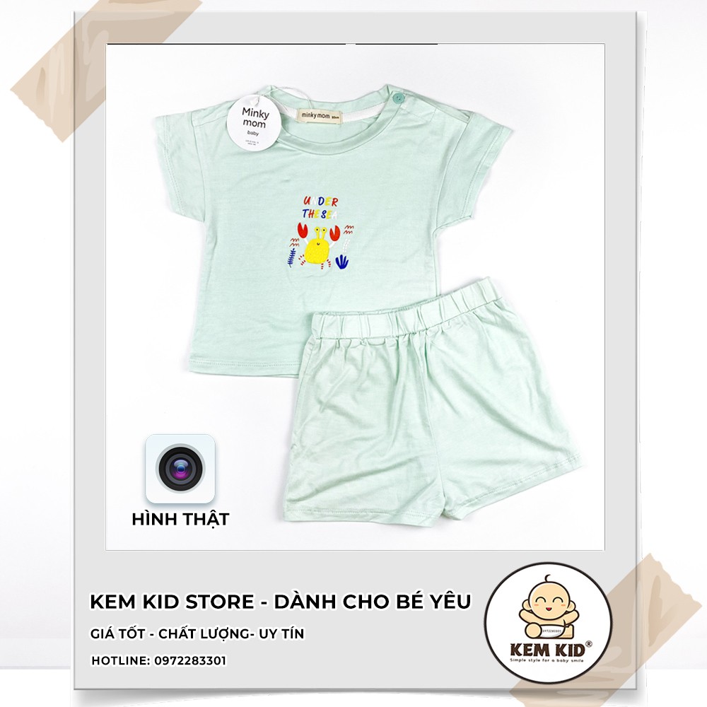 Minkymom bộ cộc in hình mùa hè ngọt ngào, vải mềm mịn, thấm hút, mát mẻ cho bé yêu