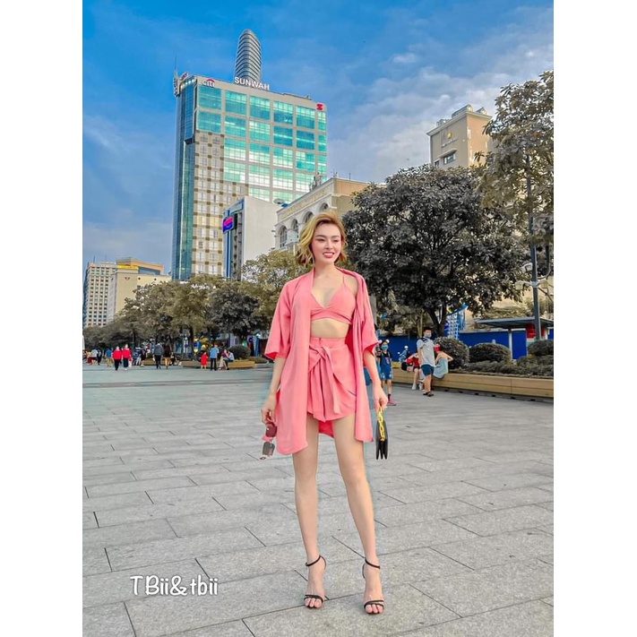 Diện mã 3 món cup ngực chân váy buộc vạt 3 màu cực đẹp | BigBuy360 - bigbuy360.vn