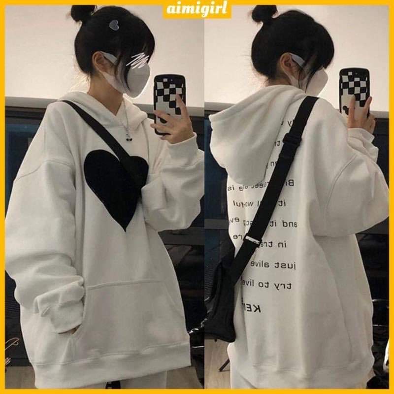 Hoodie TIM mũ 2 lớp from rộng , unisex dày dặn