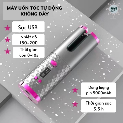Máy uốn tóc tự động mini, máy uốn tóc tự động không dây