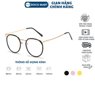 Gọng kính cận M530 mắt kính cận tròn nam nữ chất liệu càng kim loại cao cấp không gỉ
