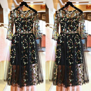 Đầm ren Vintage thêu hoa