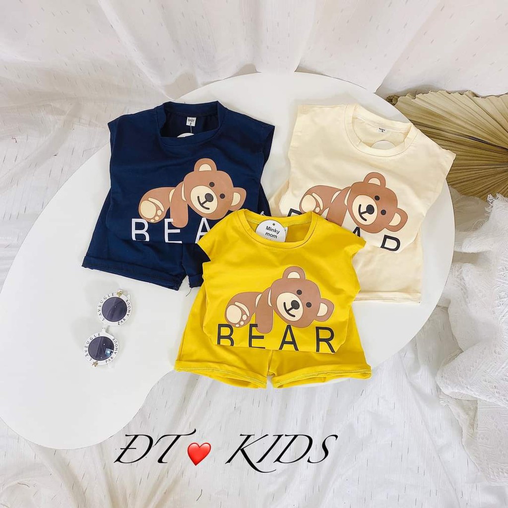 BỘ BA LỖ GẤU NÂU  BEAR CHO BÉ CHẤT COTTON SIÊU MÁT( ẢNH THẬT)