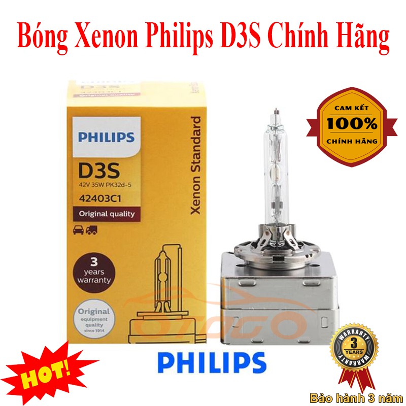 Bóng Xenon Philips Chân D3S Chính Hãng , Bảo Hành 3 Năm