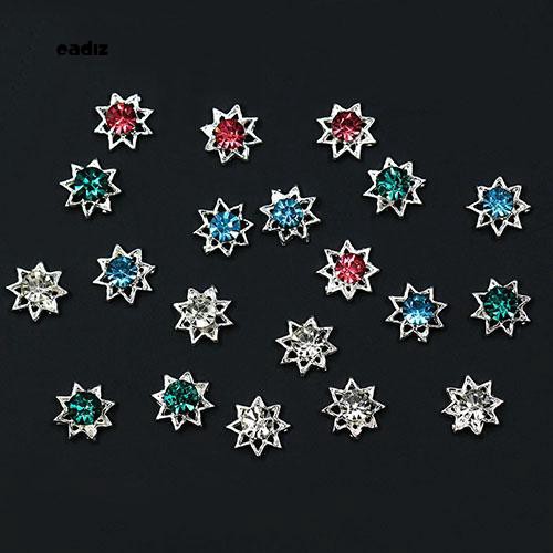 [Hàng mới về] Set 10 hạt ngôi sao năm cánh khảm kim cương giả đính trang trí móng tay nghệ thuật