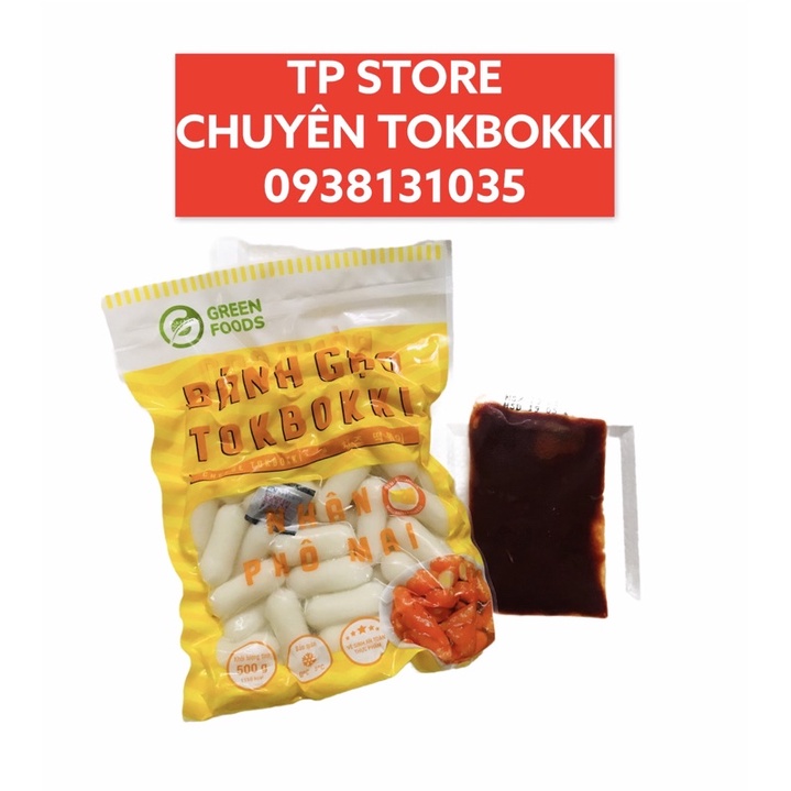 Combo Bánh Gạo Tokbokki Hàn Quốc Nhân Phô Mai Kèm Sốt Nấu Tokbokki (500G bánh gạo phô mai +100G sốt)