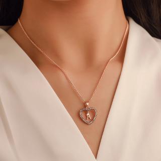 Dây chuyền mặt hình trái tim với 26 chữ cái tùy chọn R40