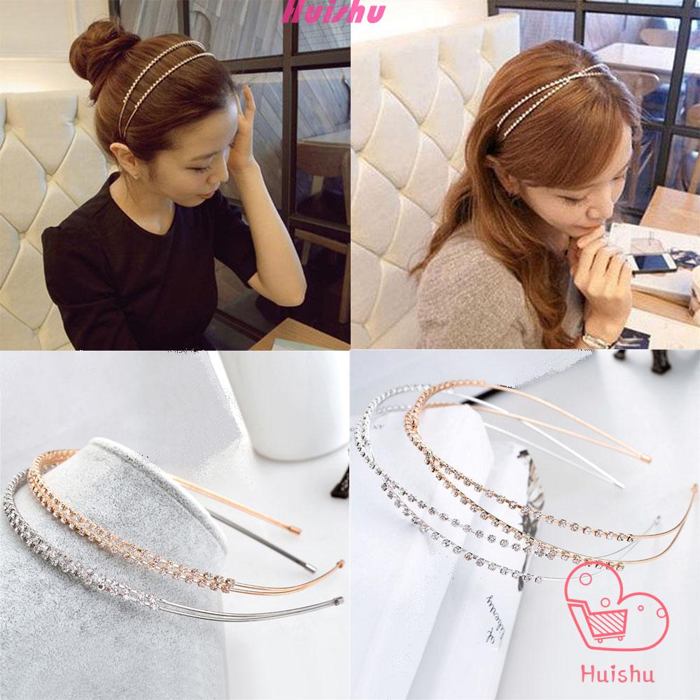 1PC Fashion Crystal Rhinestone Pearl Hairband