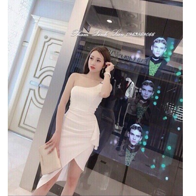 Đầm body lệch vai váy đắp chéo sang trọng + Ảnh thật | BigBuy360 - bigbuy360.vn