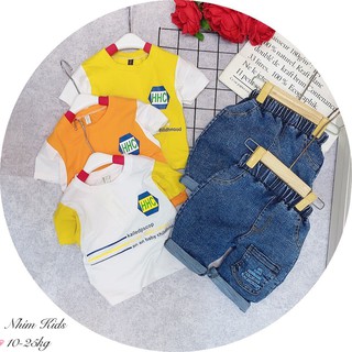 Set áo cotton HHC và quần jean bé trai