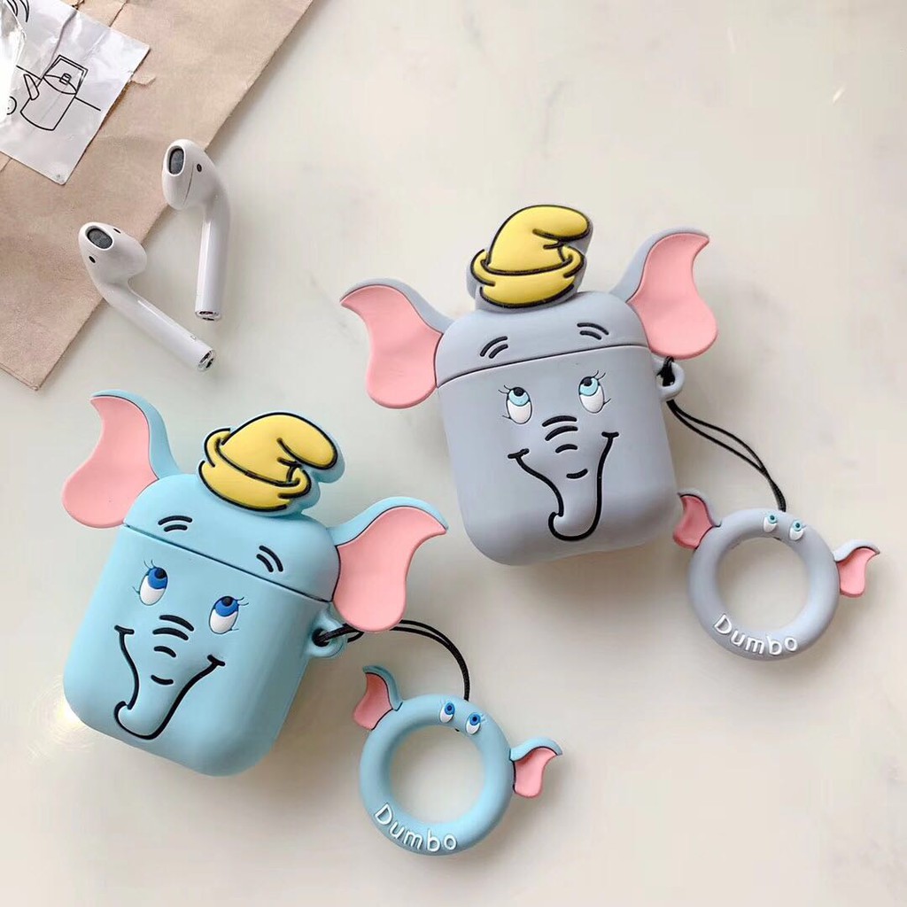 Vỏ bảo vệ hộp sạc tai nghe Airpods hình voi Dumbo xinh xắn