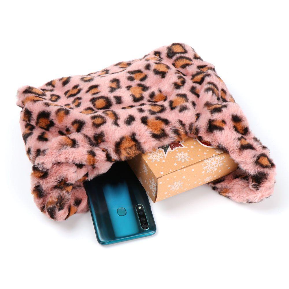 Túi Đeo Vai Phủ Lông Họa Tiết Da Báo Thời Trang Cho Nữ