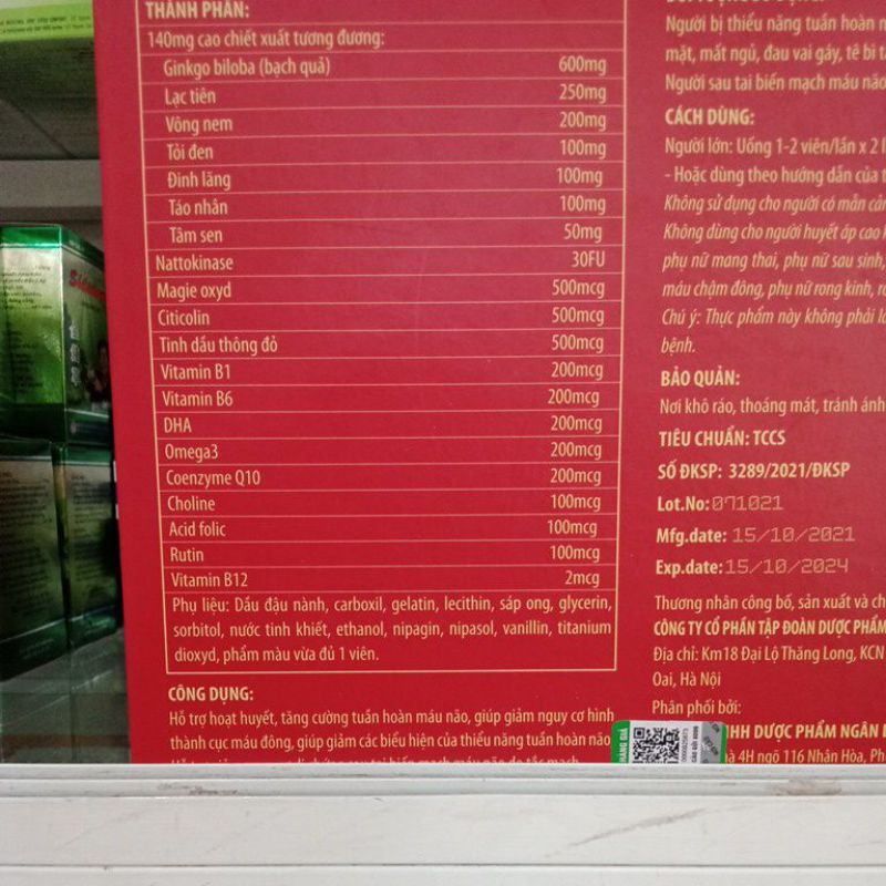 Viên uống bổ não Ginko Biloba