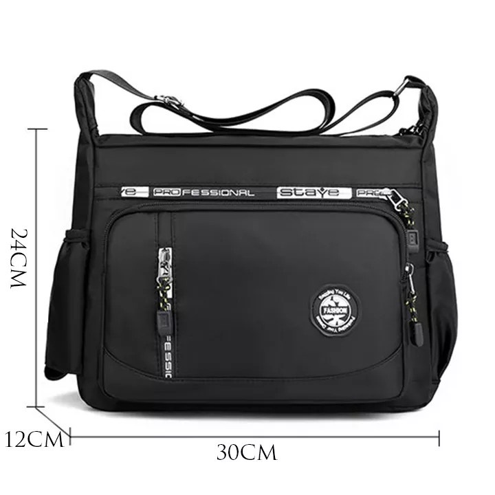 Túi đeo chéo nam nữ vừa A4 - Cặp đeo chéo học sinh sinh viên size 30cm TUI-116