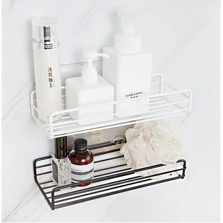 Giỏ Lưới Sắt Màu Trắng Treo Tường Phòng Tắm GT03