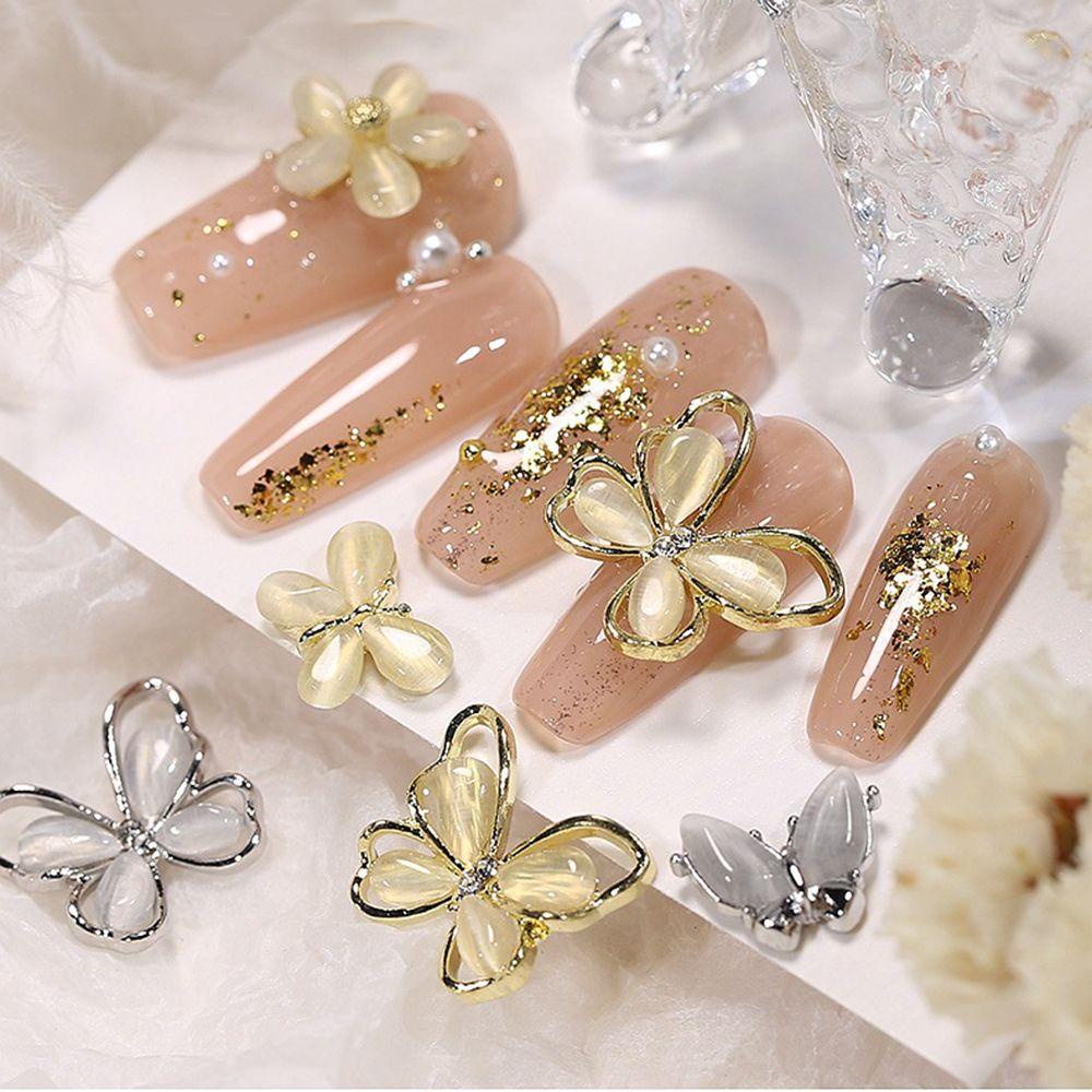 Phụ Kiện Hoa Kim Loại 3D Nhiều Màu Sắc Lấp Lánh Cực Quang Trang Trí Móng|Phụ Kiện Làm Móng Nghệ Thuật