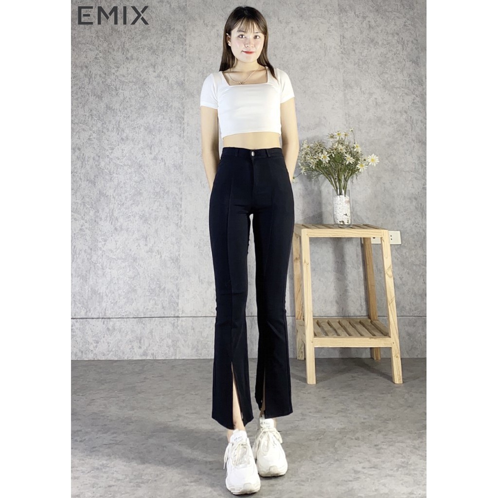 Quần Jeans Đen Ống Loe Ống xẻ | BigBuy360 - bigbuy360.vn