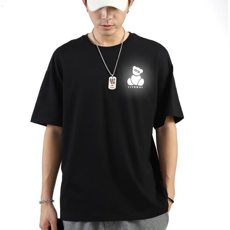 [Freeship] Áo Thun, Áo unisex Tay Lỡ Phom Rộng Unisex, In Decal Phản Quang Gấu YI | BigBuy360 - bigbuy360.vn
