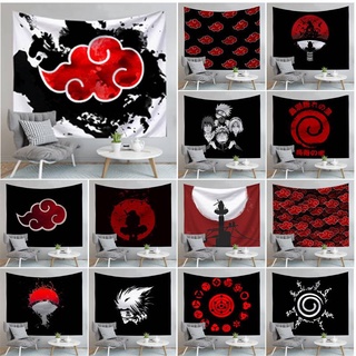 Thảm trang trí nhà phòng ngủ sofa nhiệt đới Polyester in logo Nhật Bản Anime Naruto Sasuke Uchiha Akatsuki