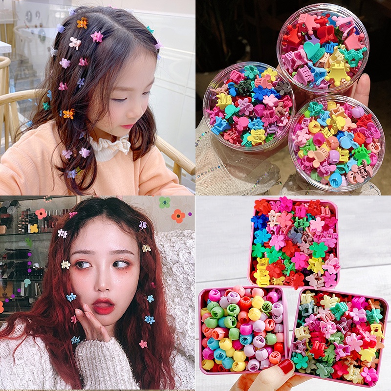 Set Kẹp Tóc Hình Hoa Mini Dễ Thương Xinh Xắn Phong Cách Hàn Quốc