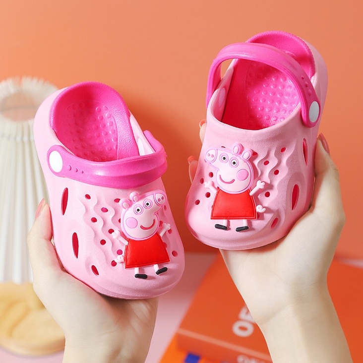 Dép sục bé trai bé gái Peppa pig, sục cross hình heo pepa siêu nhẹ chống trơn trượt Tulastore