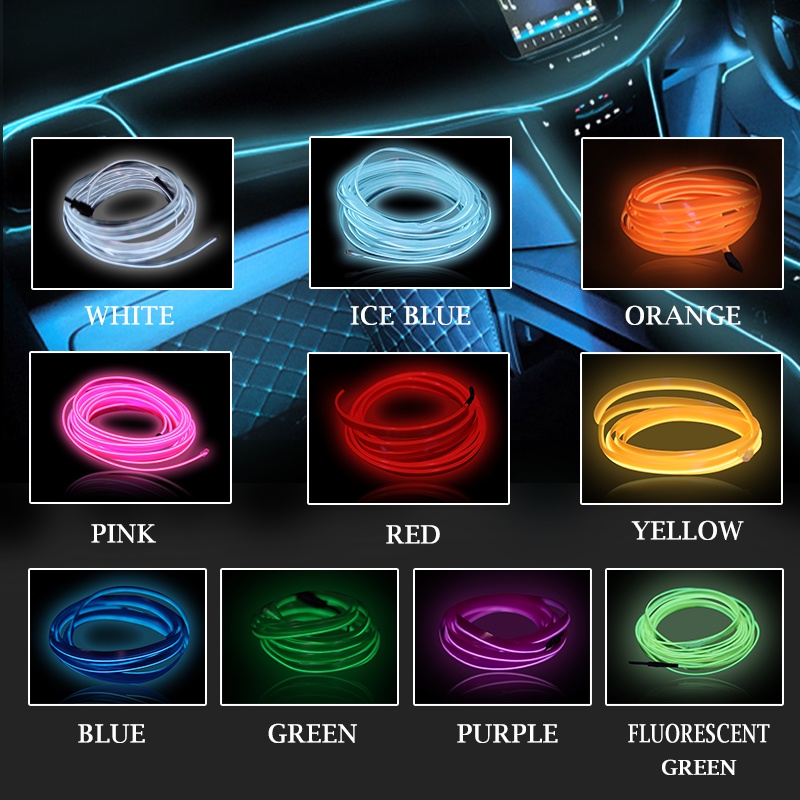 Dây Đèn led 2 / 3 / 4 / 5 Trong 1 Trang Trí Nội Thất Xe Hơi diy