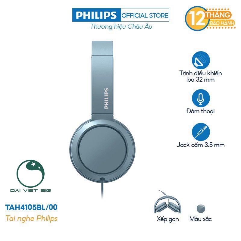 Tai nghe Philips TAH4105RD có TYPE - C Chính hãng, có dây với micro kết nối máy tính, máy tính để bàn, di động