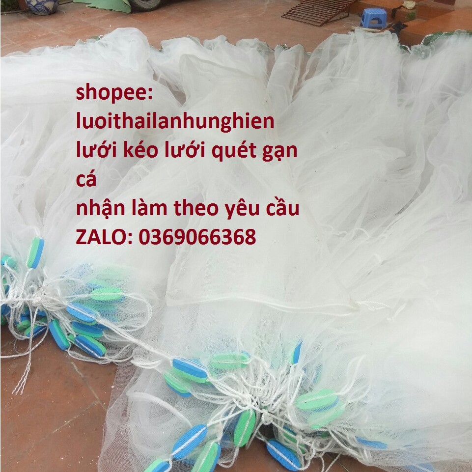 lưới quét vét cá, Lưới keo cá, cao 2,5m dài 70m lưới cước thái lan thông số lưới cước  chá thái lan dây dặn bên bỉ