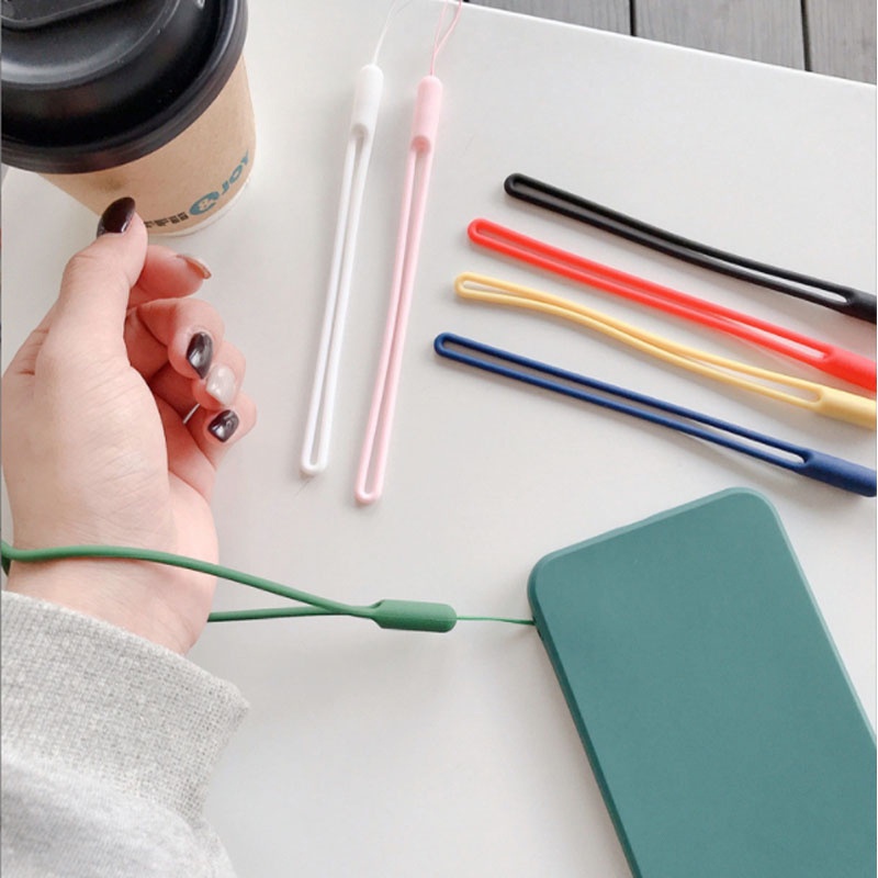 Dây Đeo Điện Thoại/Máy Ảnh/Chìa Khóa Bằng Silicon Màu Kẹo Đơn Giản Thời Trang