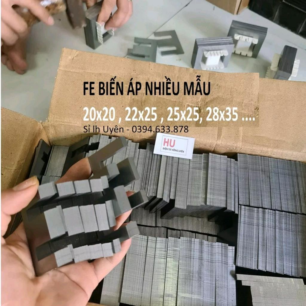 Bộ phe biến áp Nhiều mẫu 20x20 - 22x25 - 28x35 - 25x25 ...  đầy đủ cả khuôn nhựa + Fe sắt silic