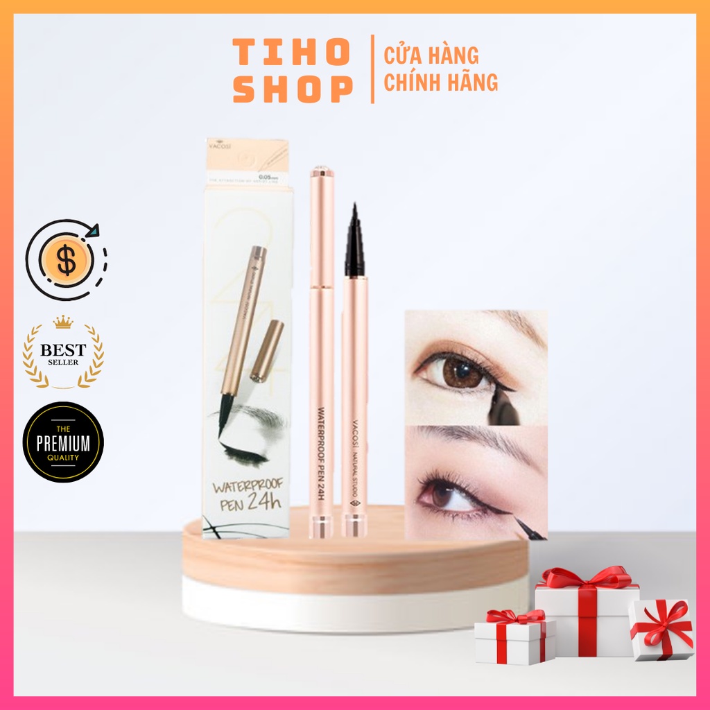 [CHÍNH HÃNG] Kẻ Mắt Nước Lâu Trôi Vacosi 24H Waterproof Pen 2g (Rose Gold)