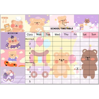 Thời khóa biểu muffin bear size A5 TKB23a dễ thương hoạt hình