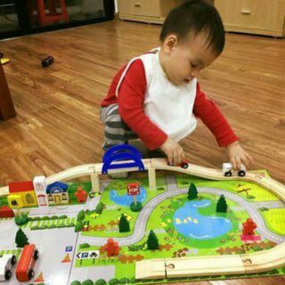 bộ mô hình giao thông bằng gỗ cho bé