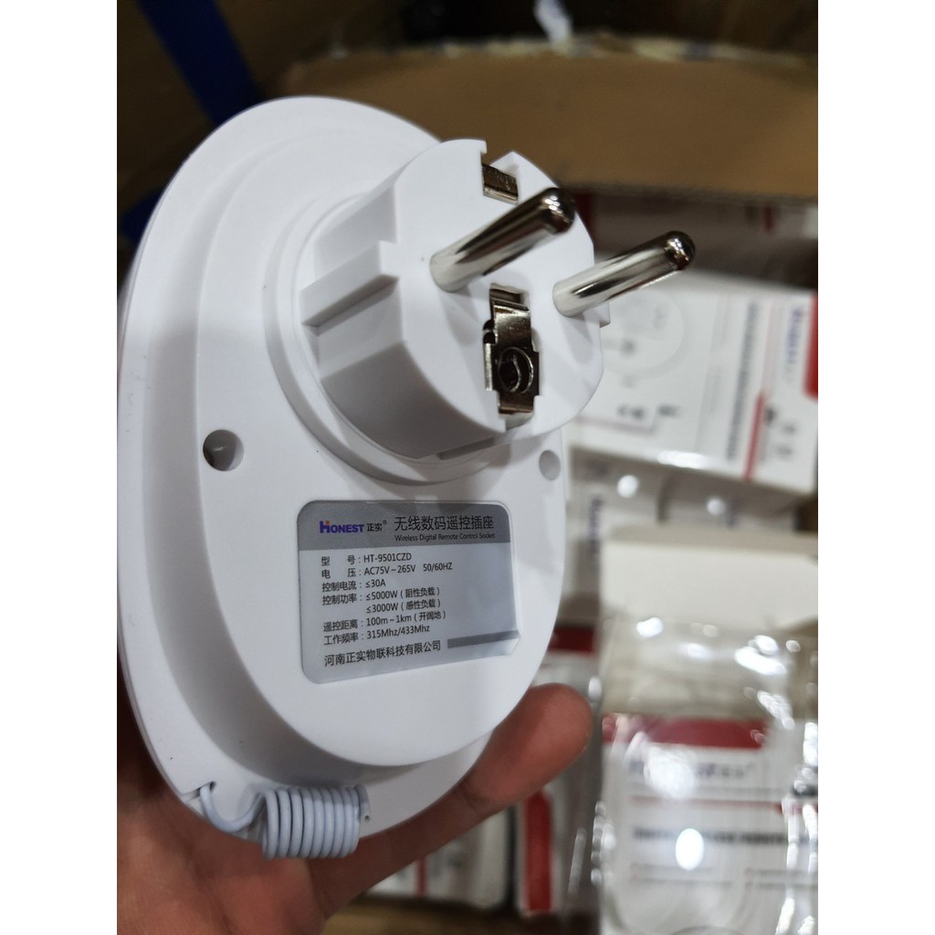Ổ cắm điều khiển từ xa 1KM công suất lớn 30A Honest HT-9501 MẪU MỚI ĐỘ BỀN CAO công tắc điều khiển từ xa
